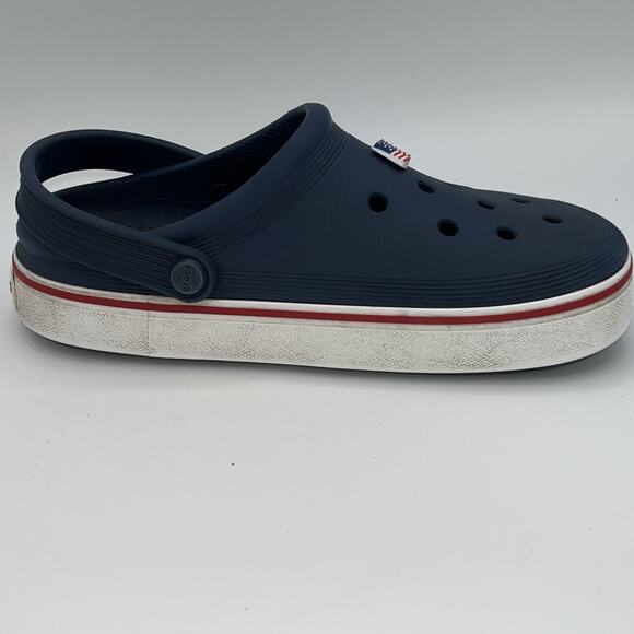 CROCS Off Court Clogs Navy Slip On Casual Sandal Men's Size M5 W7 Pre-owned Flag - Picture 8 of 13